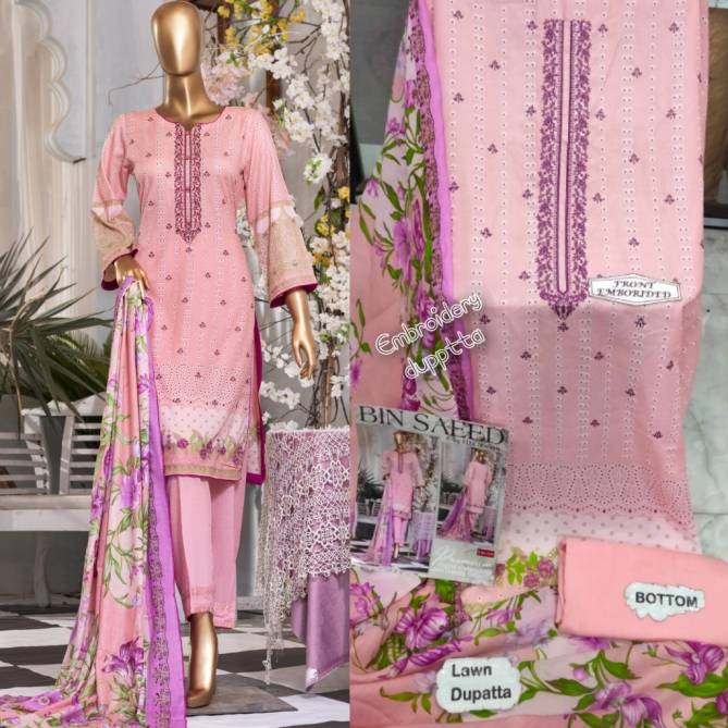 Bin Saeed Vol 1 Wholesale Karachi Cotton Dress Material Catalog
